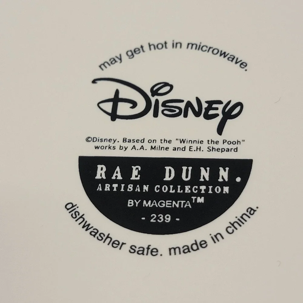 Rae Dunn Disney Winnie the Pooh Pet Bowl Feeling 11 O'clockish Ceramic Dog Dish